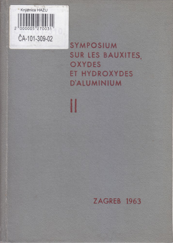 Vol. II. : Composition chimique et structure minérale des composants de la bauxite