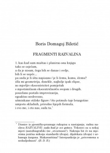 Fragmenti razvalina / Boris Domagoj Biletić