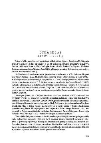 Luka Milas (1939. - 2024.) : [nekrolog] / Vlatko Silobrčić