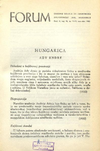Hungarica / M. Krleža