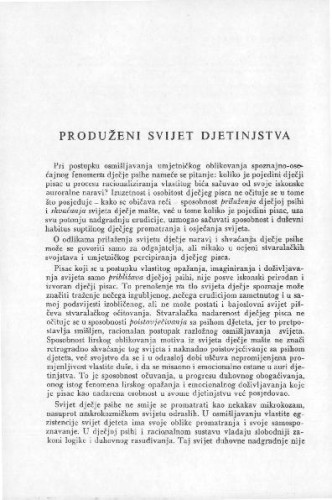 Produženi svijet djetinjstva / N. Mihanović