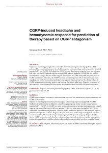 CGRP-induced headache and hemodynamic response for prediction of therapy based on CGRP antagonism / Marjan Zaletel