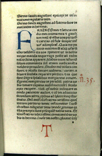 Sermones ad heremitas / [Augustinus Aurelius]