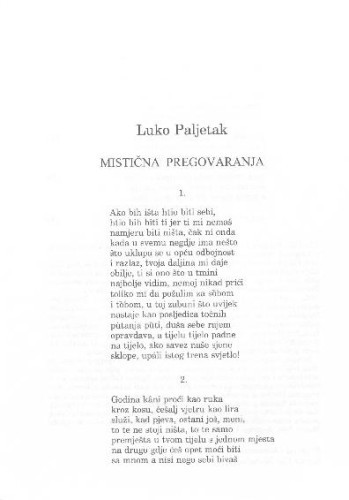 Mistična pregovaranja / Luko Paljetak