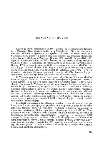Božidar Vrhovac : [biografije novih članova Akademije]