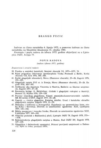 Branko Fučić : [biografije novih članova Akademije]