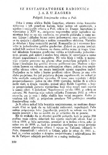 Poliptih franjevačke crkve u Puli / Zvonimir Wyroubal