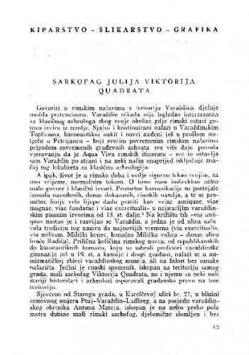 Sarkofag Julija Viktorija Quadrata / Mira Ilijanić