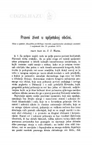 Pravni život u spljetskoj obćini / J. Hanel