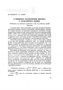 O primjeni statističkih metoda u analitičkoj kemiji / H. Iveković i F. Mikič