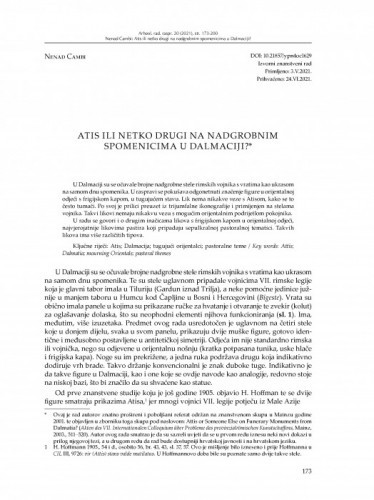 Atis ili netko drugi na nadgrobnim spomenicima u Dalmaciji? / Nenad Cambi