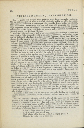 Oko lake muzike i još lakših riječi / T. Ladan