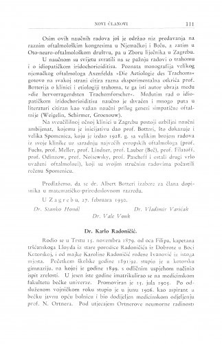 Dr. Karlo Radoničić / S. Hondl, V. Vouk i V. Varićak