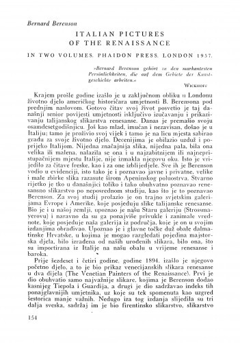 Bernard Berenson: Italian pictures of the Renaissance : in two volumes. Phaidon Press. London 1957. / Lj. B.