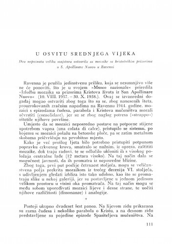 U osvitu Srednjega vijeka / Giuseppe Bovini