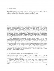 Nekoliko primjera javnih zgrada iz druge polovine 18. stoljeća u kontinentalnoj Hrvatskoj (solana i tridesetnica) / Ivy Lentić-Kugli