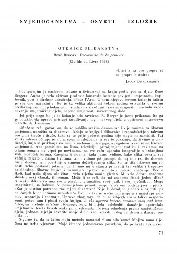 Otkriće slikarstva = René Berger: Decouverte de la peinture (Guilde du Livre 1058) / Lj. B.