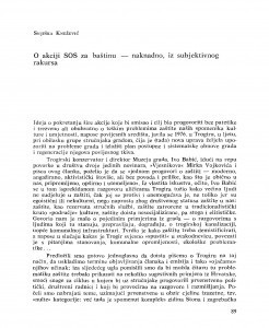 O akciji SOS za baštinu - naknadno, iz subjektivnog rakursa / Snješka Knežević