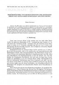 Berührbüschel von Kegelschnitten der isotropen Ebene mit konjugiert-komplexen Grundpunkten / V. Szirovicza