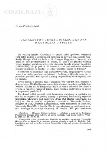 Canalettov crtež Dioklecijanova mauzoleja u Splitu / K. Prijatelj