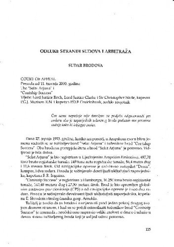 Sudar brodova : [prikaz presude] / Dino Pinjo