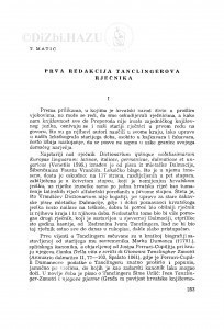 Prva redakcija Tanclingerova rječnika / T. Matić