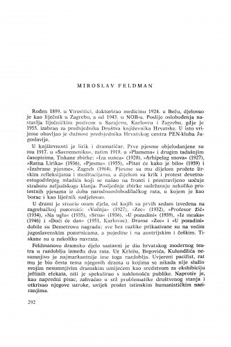 Miroslav Feldman : [biografije novih članova Akademije]