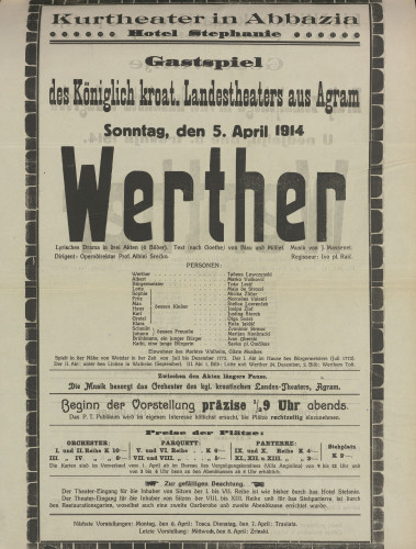 Werther : Lyrisches Drama in drei Akten (4 Bilder)