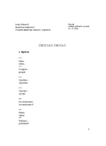 Smiksao smisao / Josip Užarević