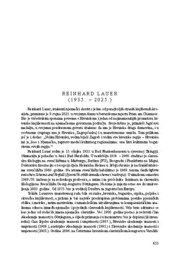 Reinhard Laurer (1935. - 2025.) : [nekrolog] / Krešimir Nemec