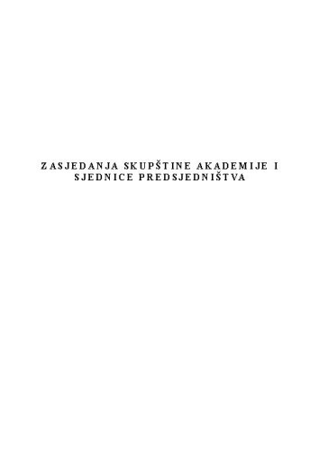 Zasjedanja Skupštine Akademije i sjednice Predsjedništva