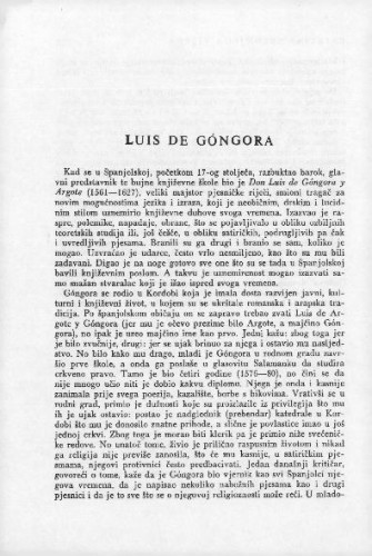 Luis de Góngora / N. Milićević