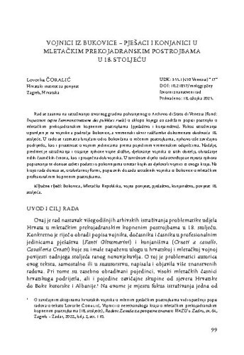 Vojnici iz Bukovice – pješaci i konjanici u mletačkim prekojadranskim postrojbama u 18. stoljeću 
 / Lovorka Čoralić