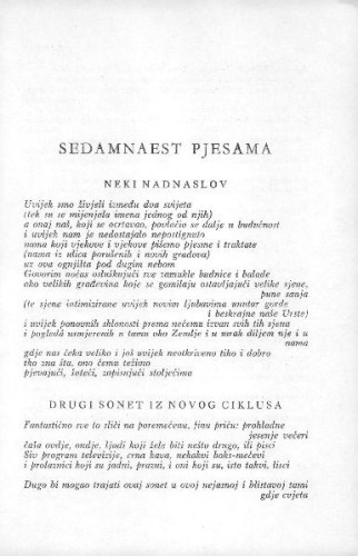 Sedamnaest pjesama / M. Slaviček