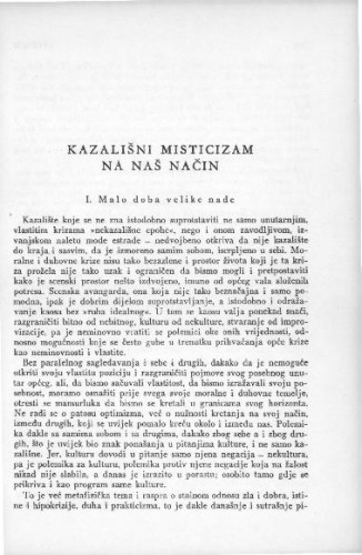Kazališni misticizam na naš način / Č. Prica