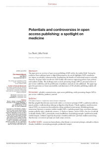 Potentials and controversies in open access publishing: a spotlight on medicine / Lea Škorić, Jelka Petrak
