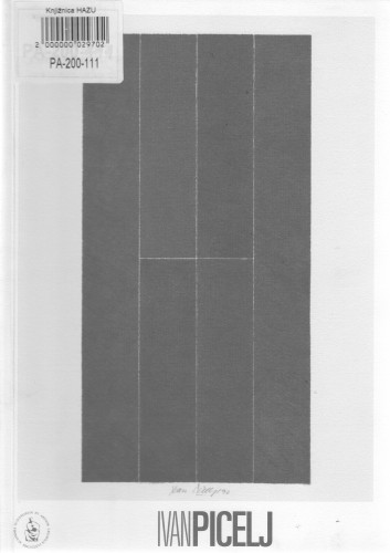 Ivan Picelj : varijacije crteži, Kabinet grafike HAZU, Zagreb, veljača 1997. / uvod Jadranka Damjanov ; fotografije Damir Fabijanić, Boris Cvjetanović (portret) ; urednica kataloga, životopis i kataloška obrada Slavica Marković ; odgovorni urednik Miroslav Begović