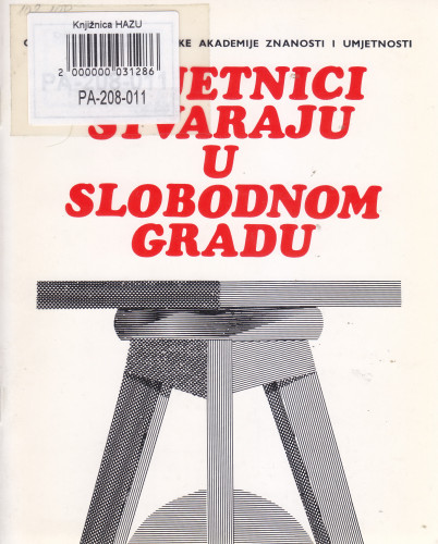Umjetnici stvaraju u slobodnom gradu : izložba kiparstva prigodom 30. godišnjice oslobođenja, Gliptoteka Jugoslavenske akademije znanosti i umjetnosti, Zagreb, 22. svibnja - 1. kolovoza 1975. / [organizacija, predgovor i kataloški podaci Ana Adamec]