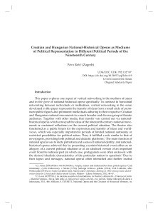 Croatian and Hungarian National-Historical Operas as Mediums of Political Representation in Different Political Periods of the
Nineteenth Century / Petra Babić