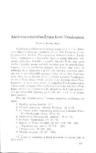 Kńiževna ostavština Frana Krste Frankopana / Slavko Ježić
