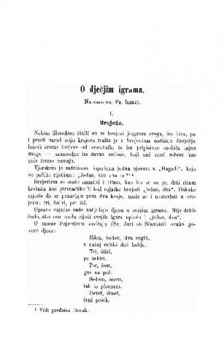 O dječjim igrama / F. Ilešić