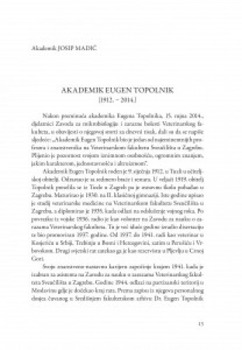 Akademik Eugen Topolnik : komemoracija / Slavko Cvetnić