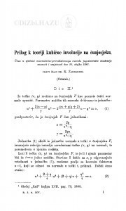 Prilog k teoriji kubične involucije na čunjosjeku : (ostatak) / K. Zahradnik