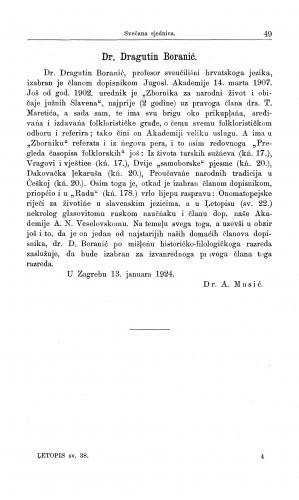 Dr. Dragutin Boranić / A. Musić