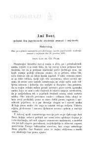 Ami Boué, počastni član jugoslavenske akademije znanosti i umjetnosti : nekrolog / Đ. Pilar