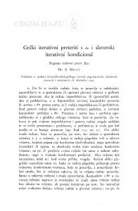 Grčki iterativni preteriti s av i slavenski iterativni kondicional / A. Musić