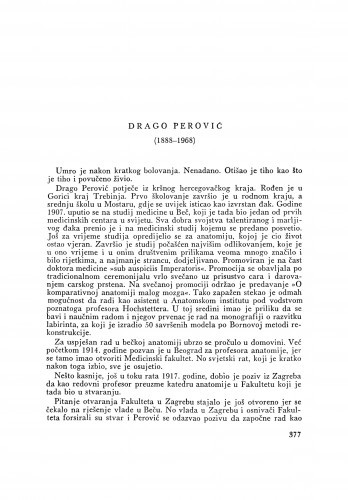Drago Perović (1888-1968) : [nekrolog] / F. Kogoj i I. Čupar