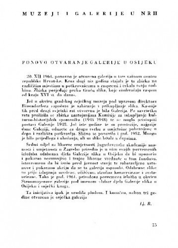 Ponovo otvaranje Galerije u Osijeku / Lj. B.