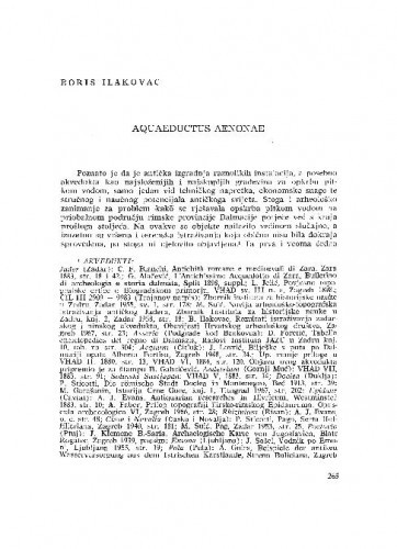 Aquaeductus Aenonae / Boris Ilakovac