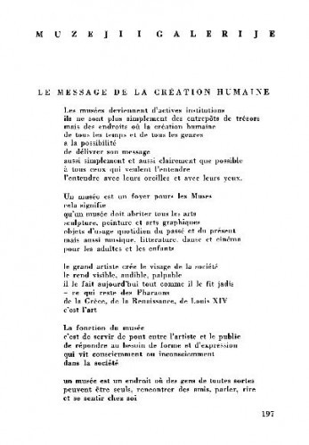 Le message de la création humaine / William Sandberg